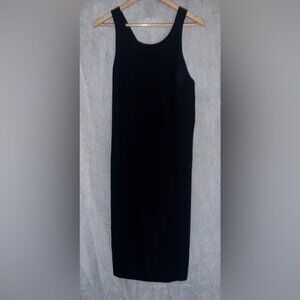 Virgo Black Sheath Midi Dress for Cocktail
